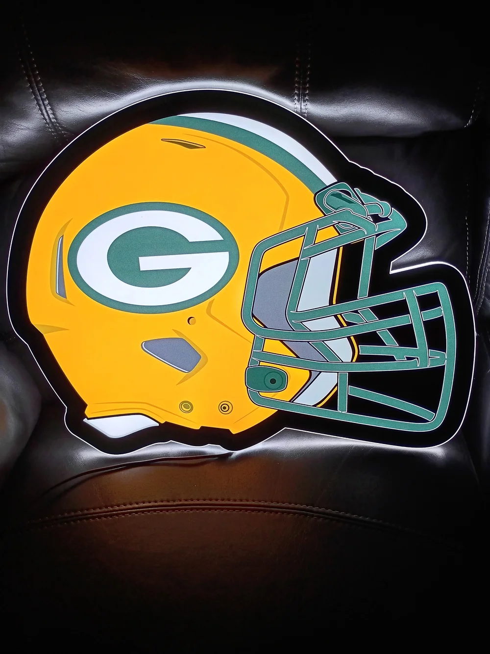Green Bay Packers NFL LED Light Wall Sign Helmet 19.5